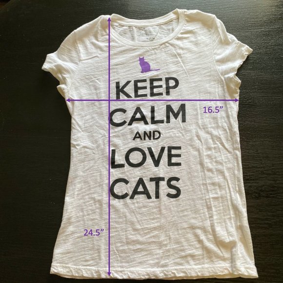 COPY - 😻HP😻 Aero NWOT Keep Calm and Love Cats T-Shirt - Picture 3 of 7